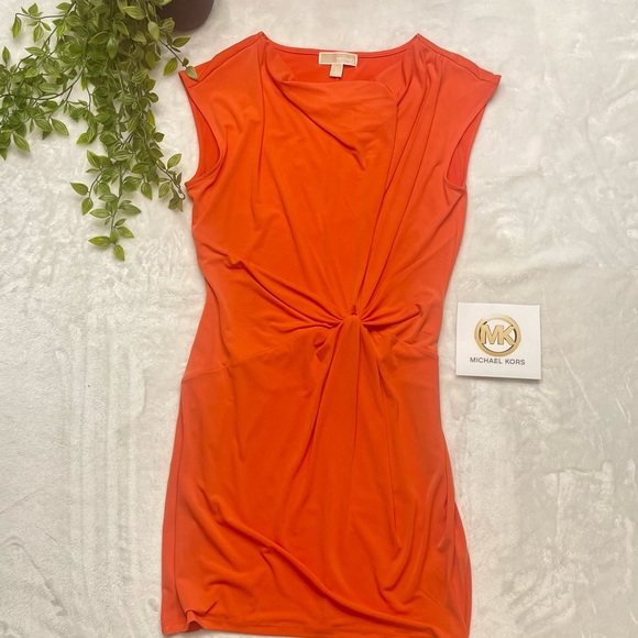 MICHAEL Michael Kors Dresses & Skirts - MICHAEL Michael Kors Orange Women’s Popplin Dress with Gathered Waist Size L
